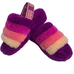 UGG Shearling Slingback Sandals Fluff Yeah Slides Multi Color Summer‎ Spring 6